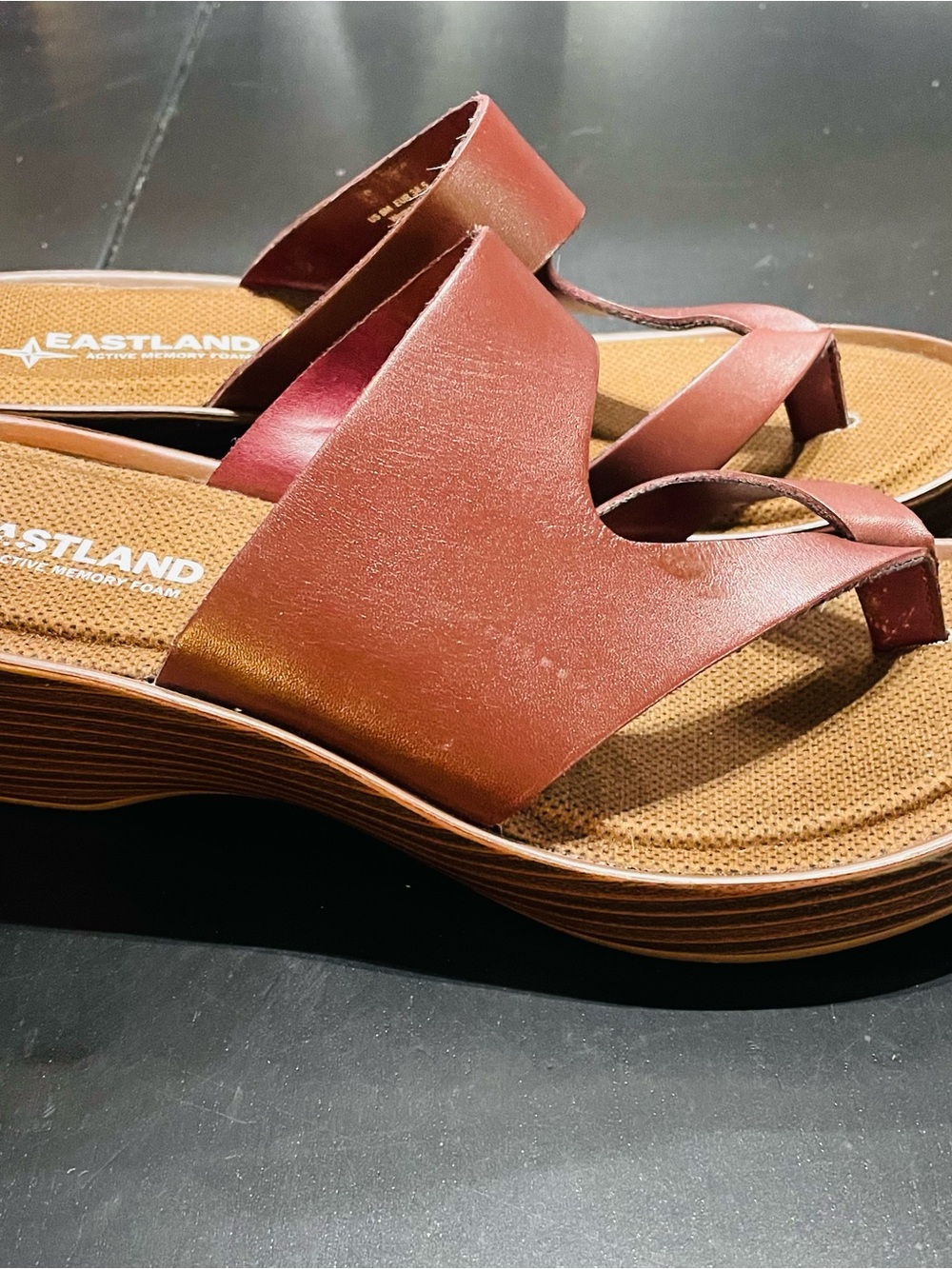 Eastland Women's Laurel Dress Sandal Brown 8M US shoes wedge leather